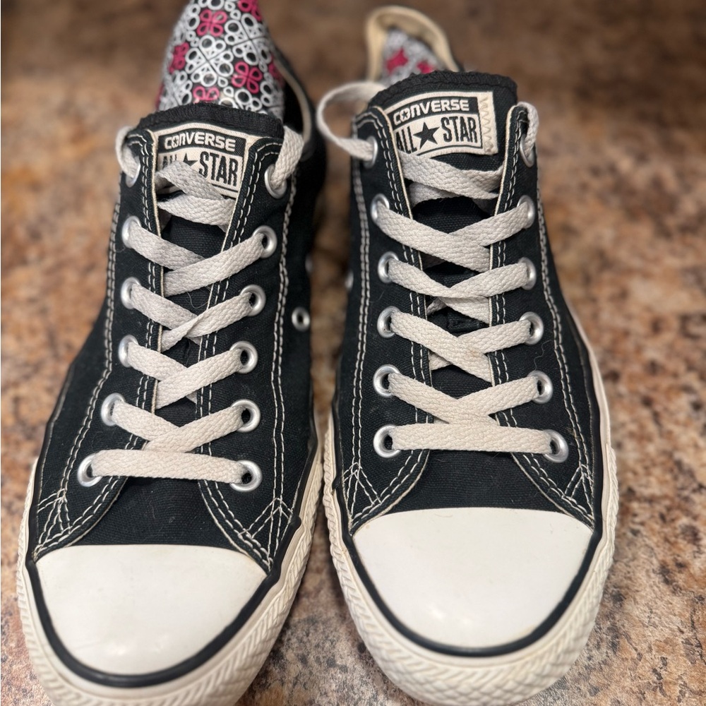 Converse Black and White Lace-Up Shoes